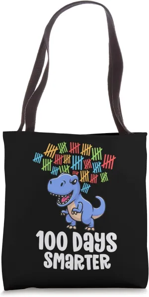100 Days of School Shirt Boy T-Rex 100th Counting Tally Tote Bag