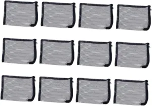 12Pcs Zipper Nylon Mesh Bags for Aquariums and Garden Durable Media for Bio Balls and Ceramics Essential for Fish Tanks Black