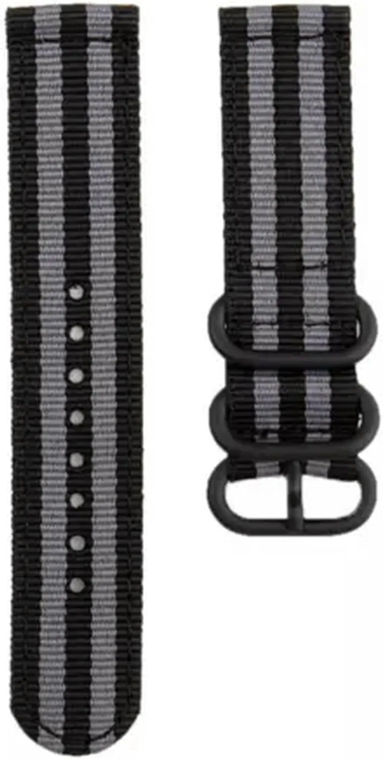 18mm 20mm 22mm Durable Military Woven Nylon Wrist Watch Band Quick Release Strap- grey-18mm