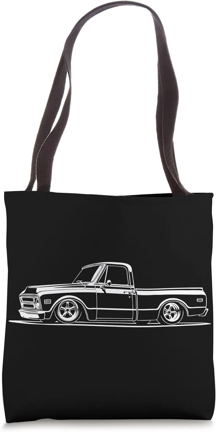 1972 C10 Fleetside Truck Silhouette Lowered Stance C10 Truck Tote Bag
