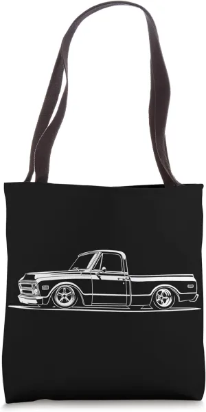 1972 C10 Fleetside Truck Silhouette Lowered Stance C10 Truck Tote Bag