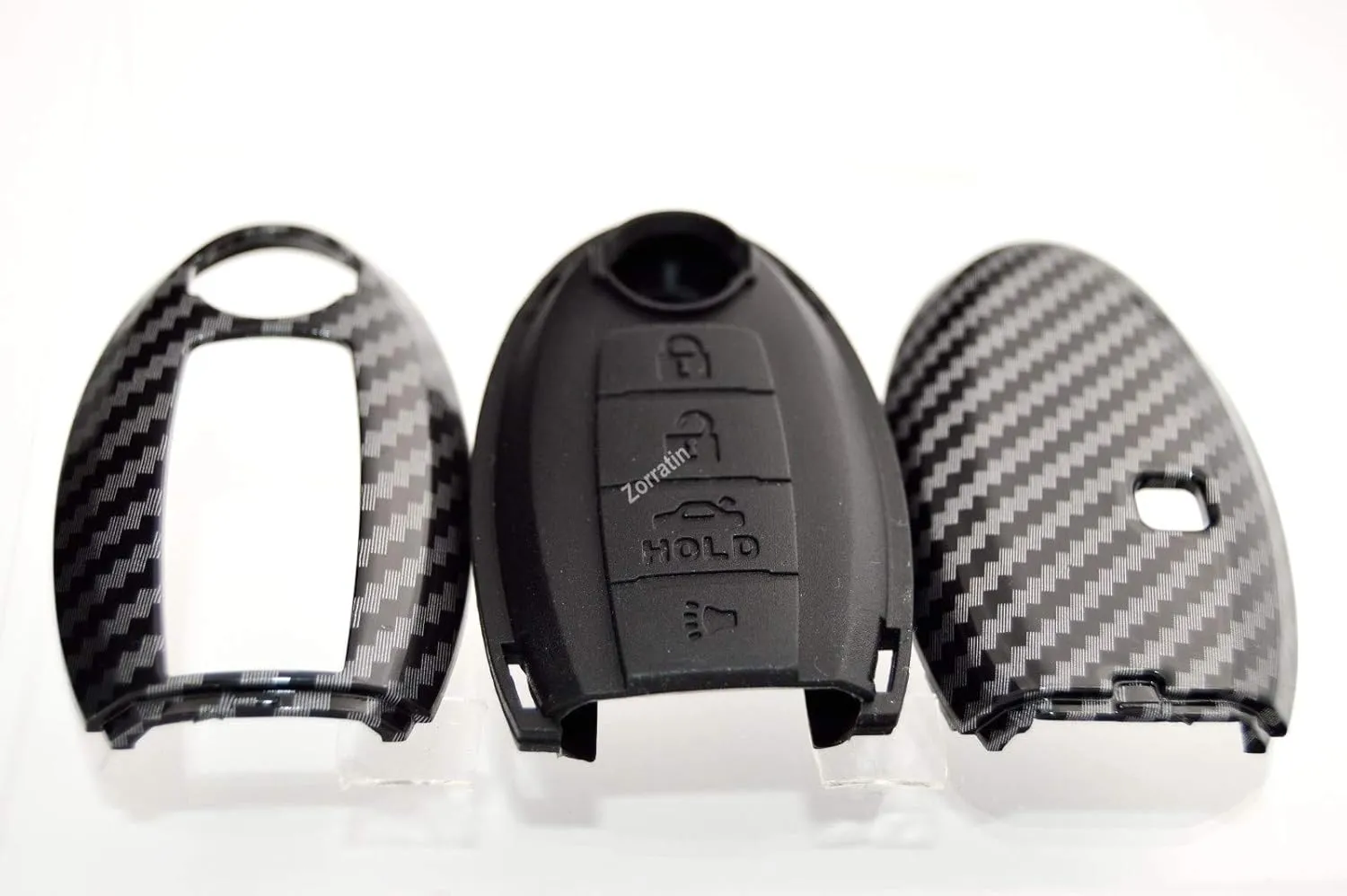 2-Layers Hybrid Carbon Key Fob Cover Case Protector for Nissan Titan Frontier SL Pro-4X Armada Rogue Maxima Altima Sentra Patrol Pathfinder GTR Z Performance