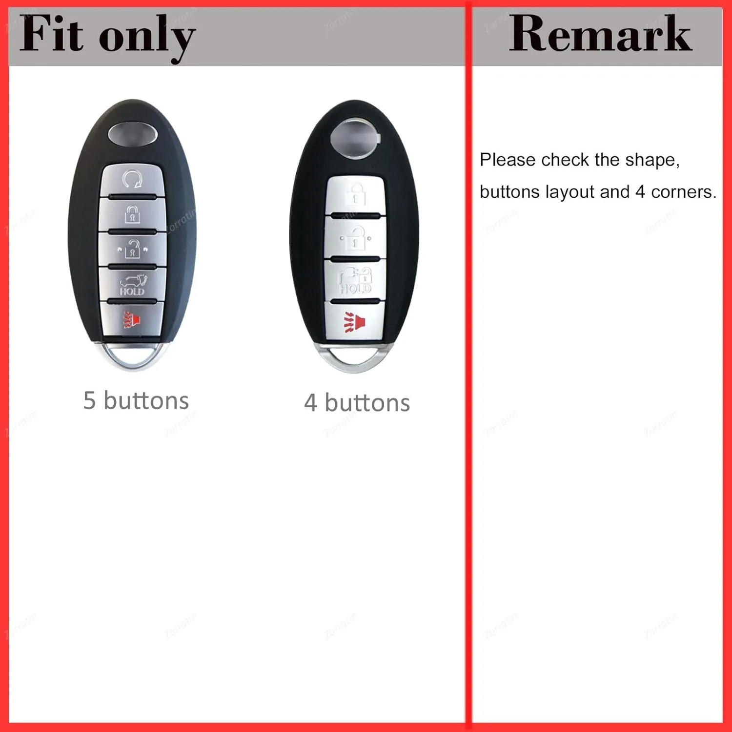 2-Layers Hybrid Carbon Key Fob Cover Case Protector for Nissan Titan Frontier SL Pro-4X Armada Rogue Maxima Altima Sentra Patrol Pathfinder GTR Z Performance