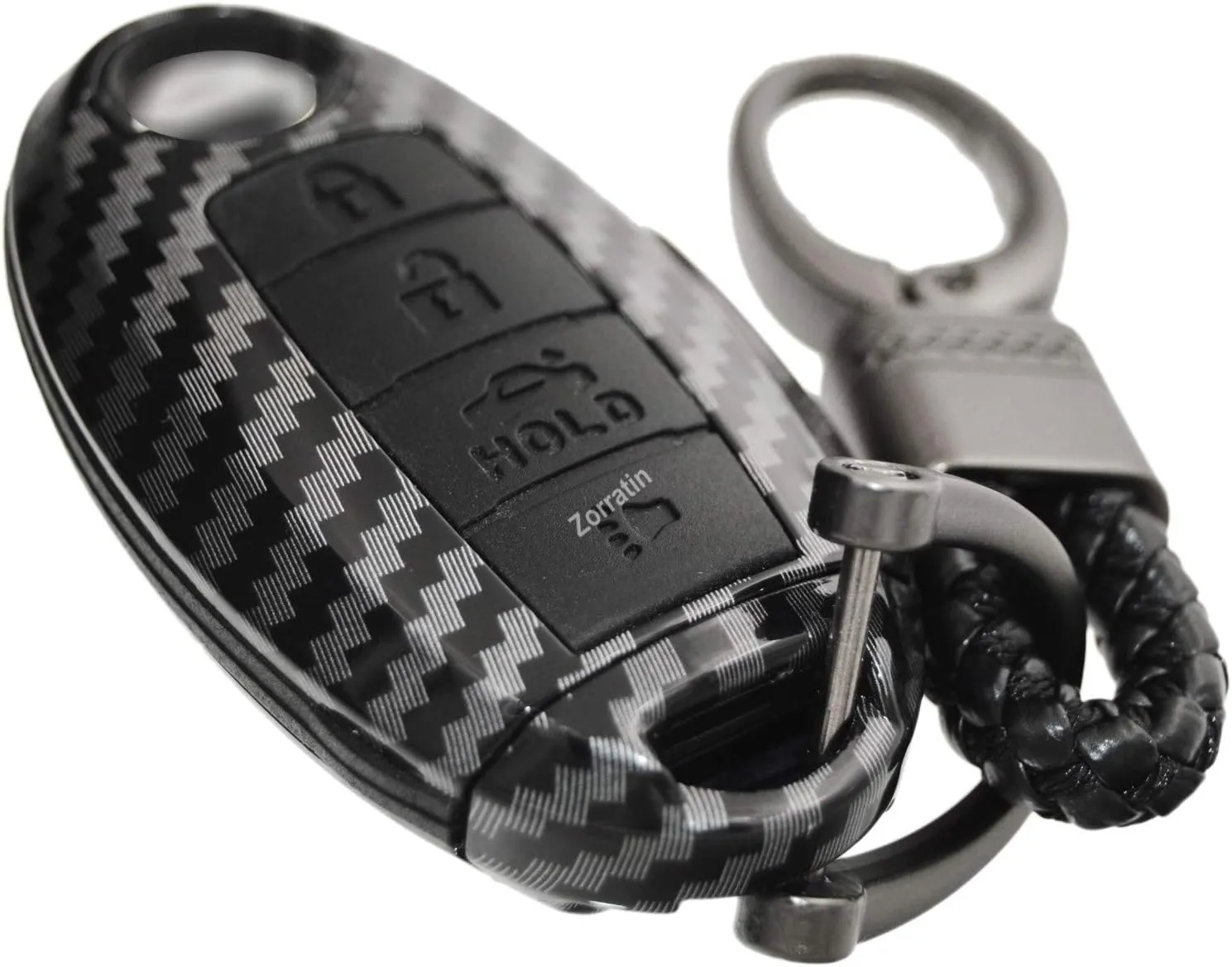 2-Layers Hybrid Carbon Key Fob Cover Case Protector for Nissan Titan Frontier SL Pro-4X Armada Rogue Maxima Altima Sentra Patrol Pathfinder GTR Z Performance