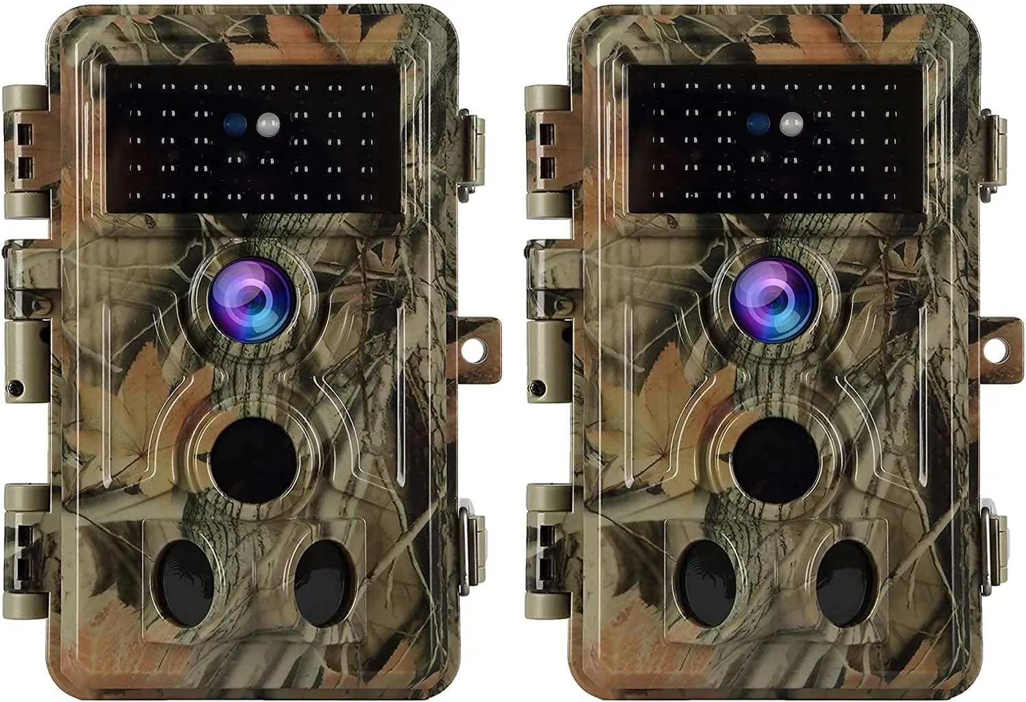 2-Pack 48MP 1296P Trail Cameras Night Vision No Glow H.264 Video Motion Activated 0.1S Trigger Time Waterproof for Outdoor Wildlife Hunting and Home Security Surveillance