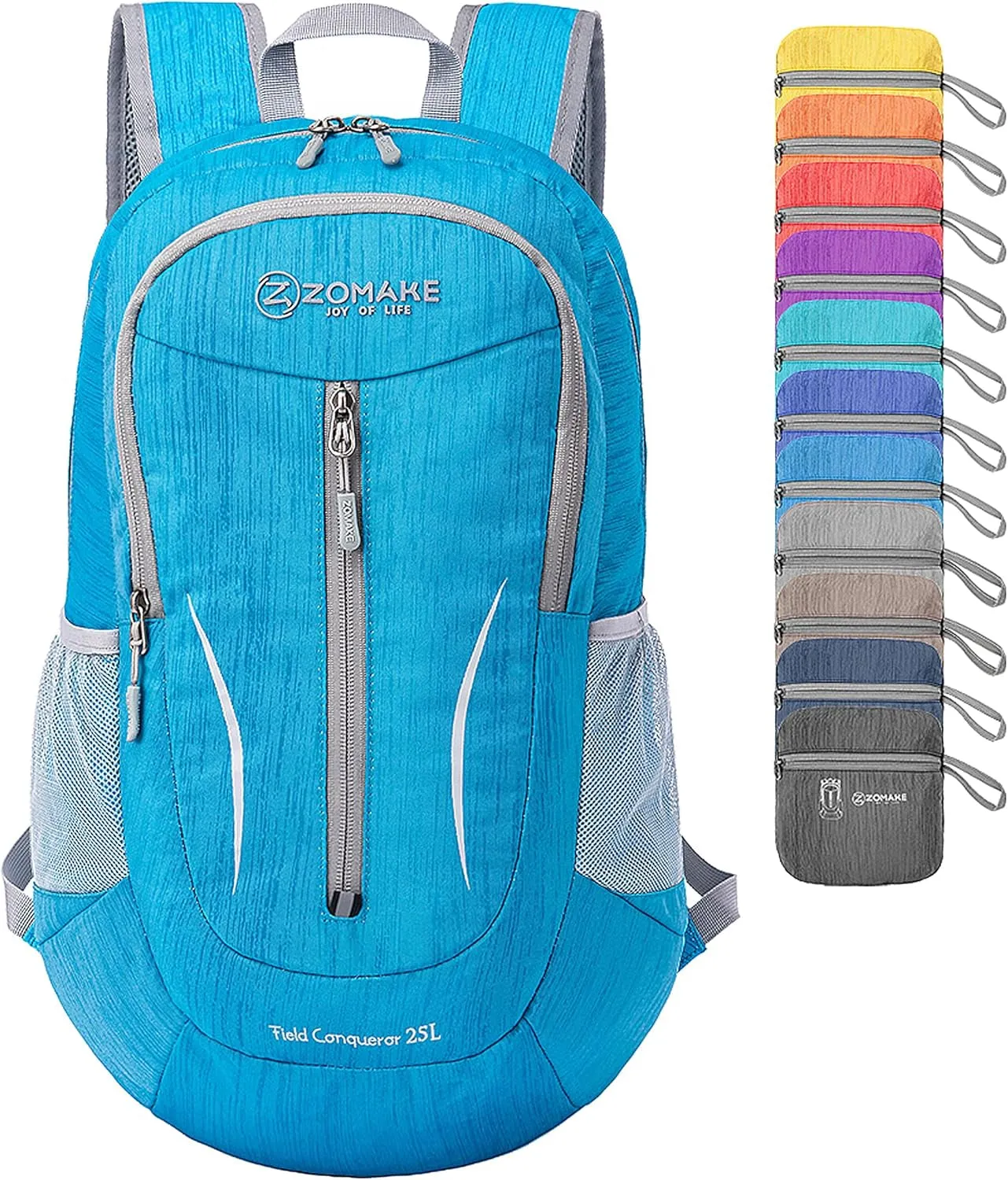 25L Ultra Lightweight Packable Backpack, Foldable Hiking Backpacks Water Resistant Small Folding Daypack for Travel(Light Blue)