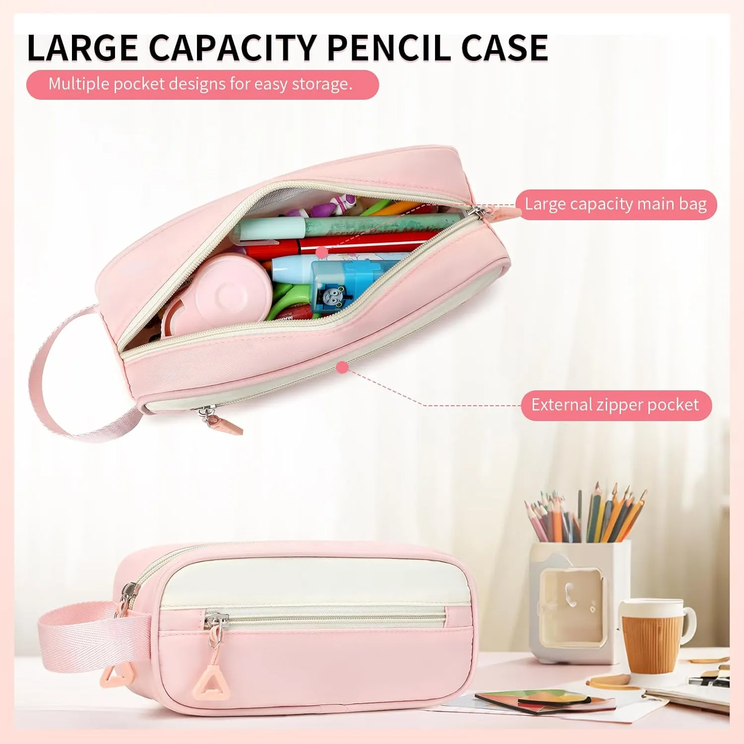 3PCS School Backpack for Girls with Lunch Box Teen Girl Backpack Set Elementary Middle High School Bag Cute Bookbags (Pink 3pcs)