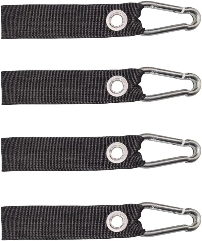 4 pieces of Silver gourd style heavy-duty nylon strap hook with galvanized clip, suitable for car seats, motorcycles, bicycles, RVs, strollers, bags, etc