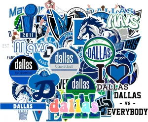 40 PCS Dallas Vinyl Mavericks Basketball Stickers for Water Bottle, Laptop, Bicycle, Computer, Motorcycle, Travel Case, Car Decal Decoration Sticker