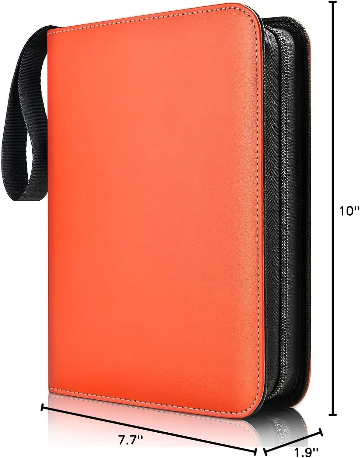 400 Pockets TONESPAC Card Binder Carrying Holder Compatible with Trading Cards Binder, Coupon Organizer Baseball Card Sleeves, Sports Cards (Orange)