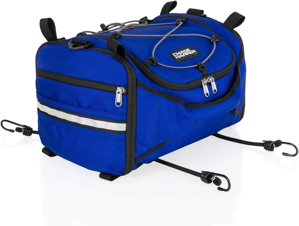 4250 Deluxe Hide-Away Tail Trunk - Water-Resistant, Tear-Resistant, Industrial Grade Ballistic Nylon - Universal Fit Bungee Mount System - Blue