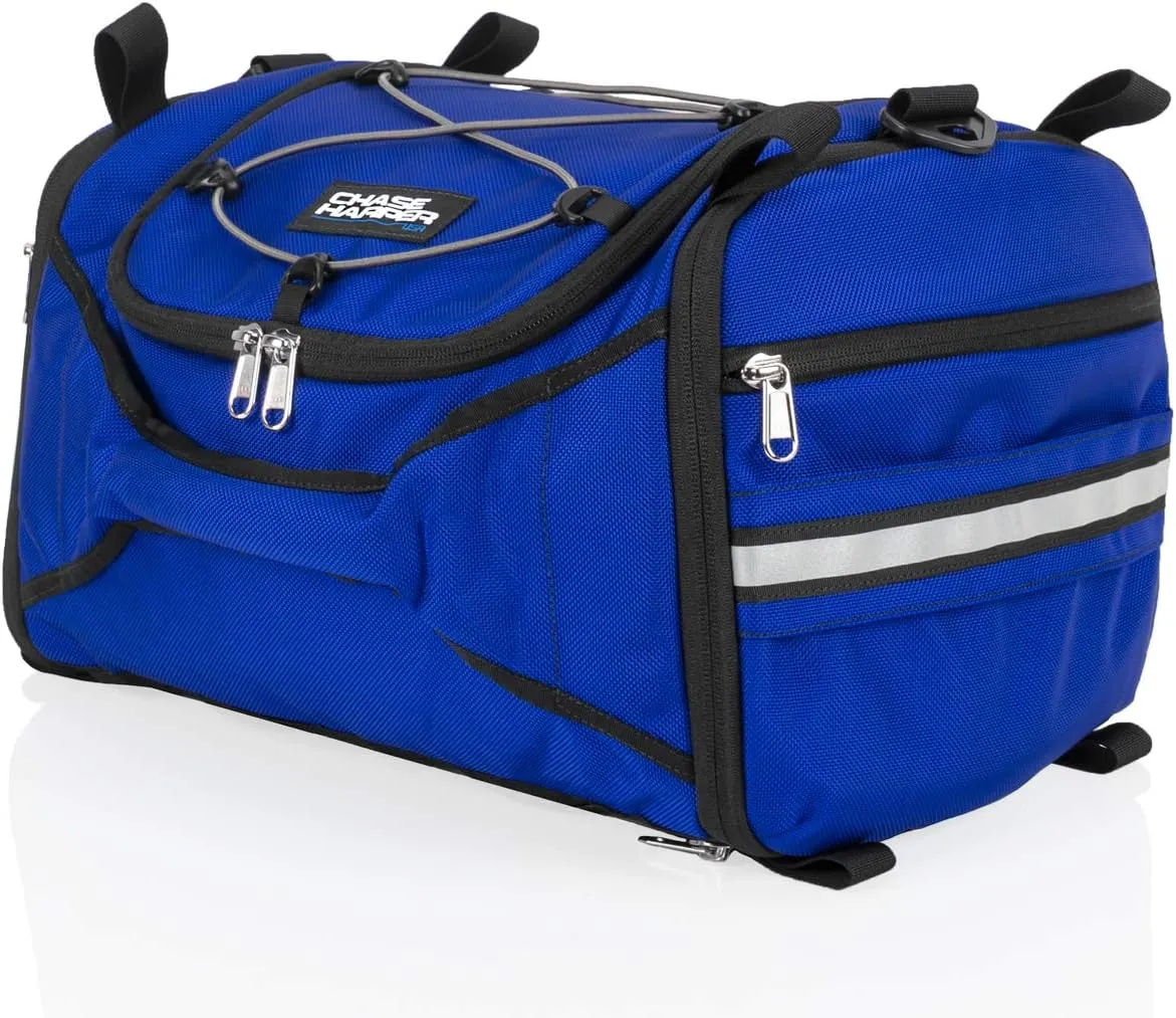 4250 Deluxe Hide-Away Tail Trunk - Water-Resistant, Tear-Resistant, Industrial Grade Ballistic Nylon - Universal Fit Bungee Mount System - Blue