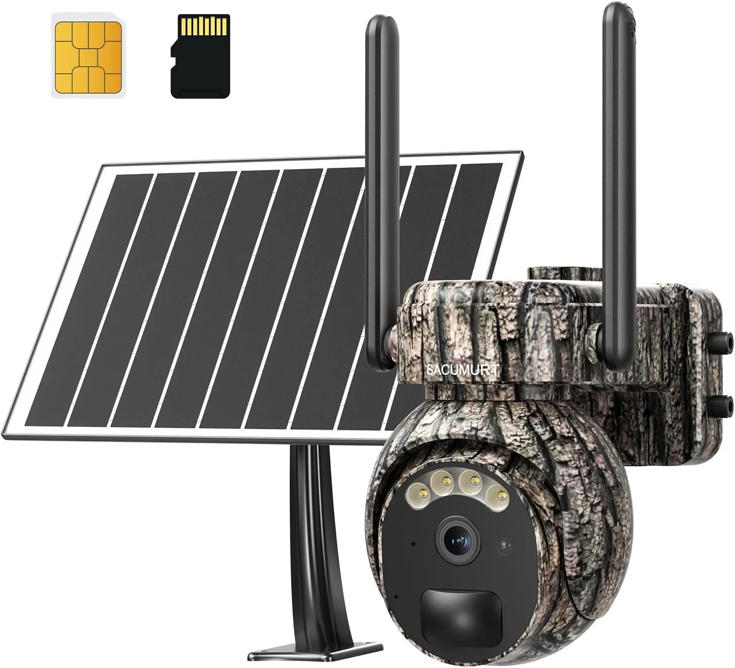 4G LTE Cellular Trail Cameras, Game Cameras with Night Vision Motion Activated Waterproof, Cell Camera for Hunting Solar Powered, 2K 360° View Live Video Deer Camera for Wildlife, No Wi-Fi