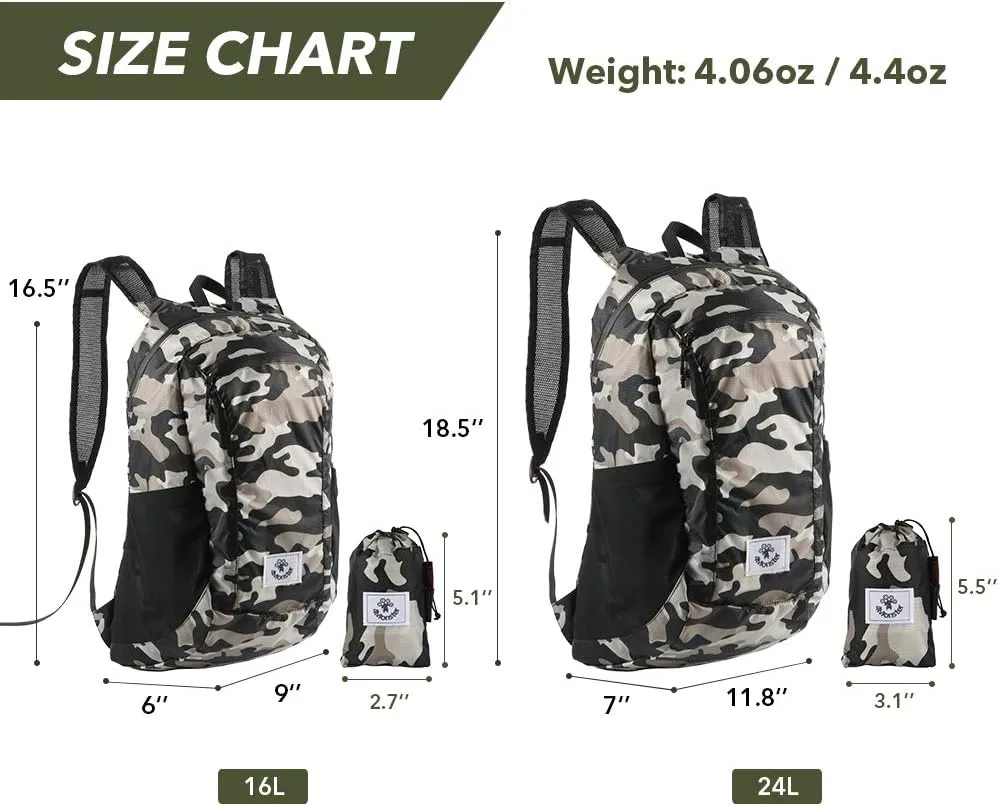 4Monster Hiking Daypack,Water Resistant Lightweight Packable Backpack for Travel Camping Outdoor