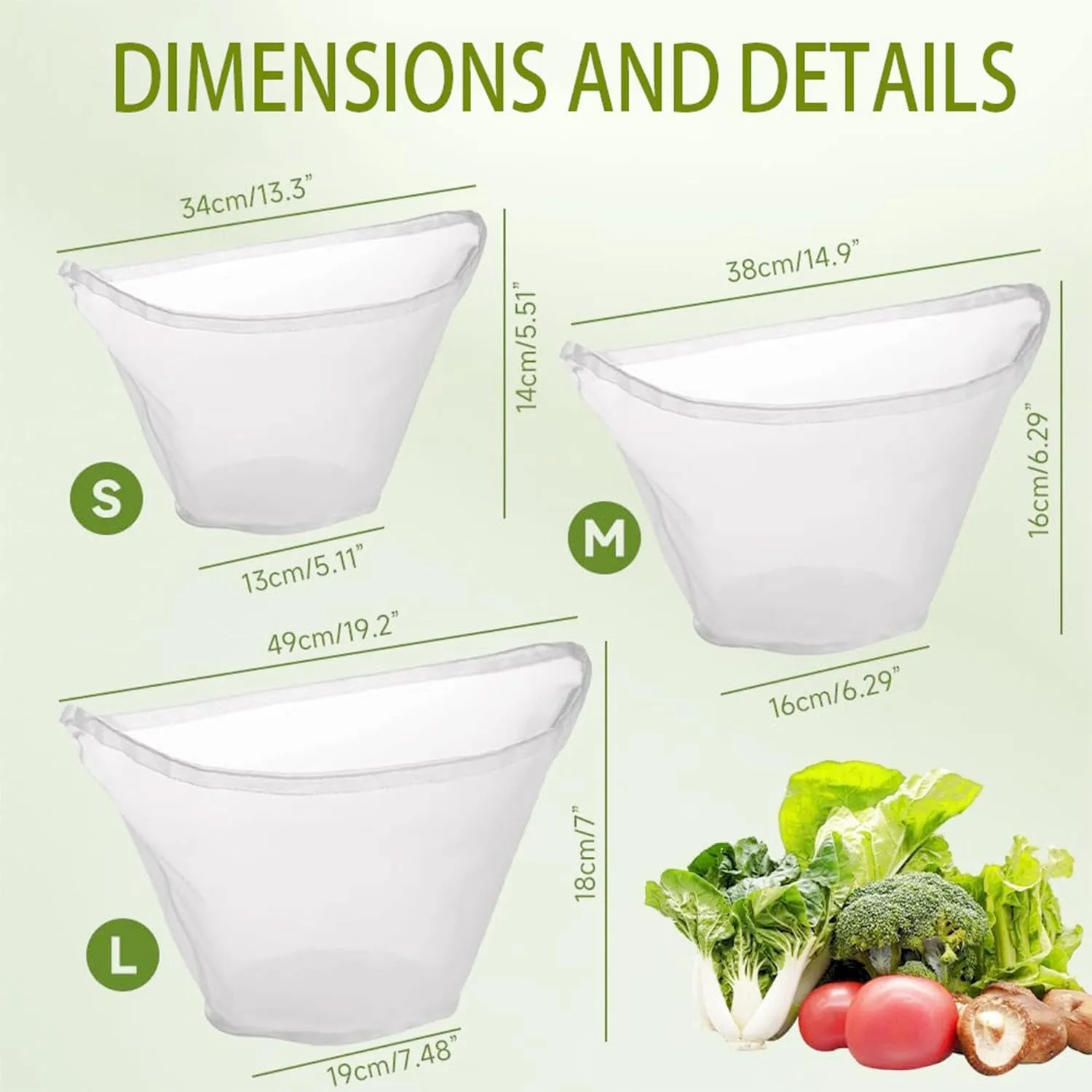 5PCS Cheese Cloth Bags for Straining, Bowl-shaped reusable nylon cheese cloth filter bag, fine mesh multi-purpose food filter bag, suitable for nut milk, juice, soy milk, dumpling fillings. (Large)