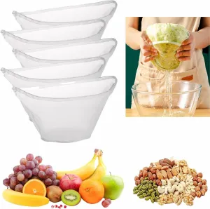 5PCS Cheese Cloth Bags for Straining, Bowl-shaped reusable nylon cheese cloth filter bag, fine mesh multi-purpose food filter bag, suitable for nut milk, juice, soy milk, dumpling fillings. (Medium)