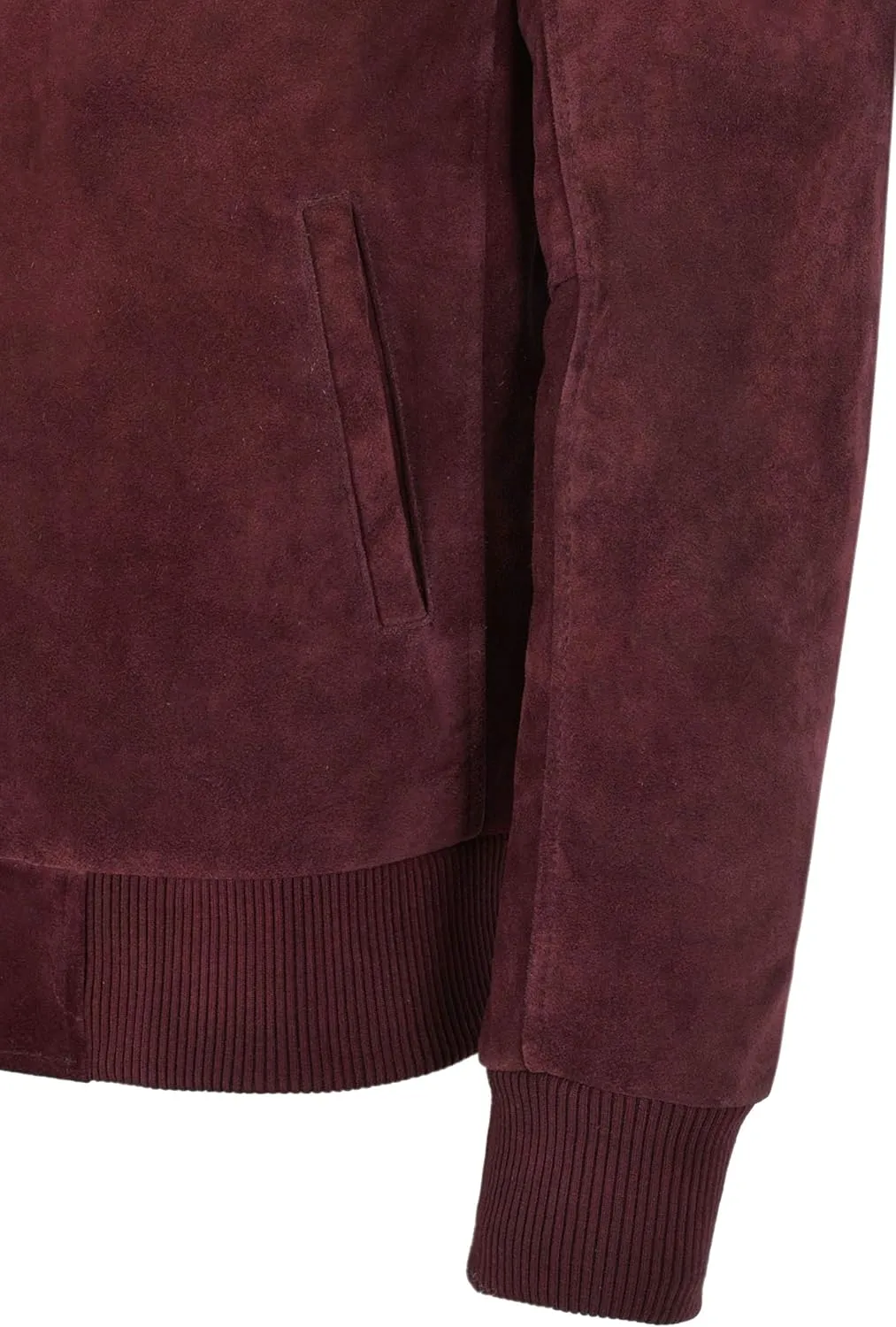 70'S Bomber Real Leather Jacket Cherry Suede Classic Retro Biker Style 275-Z