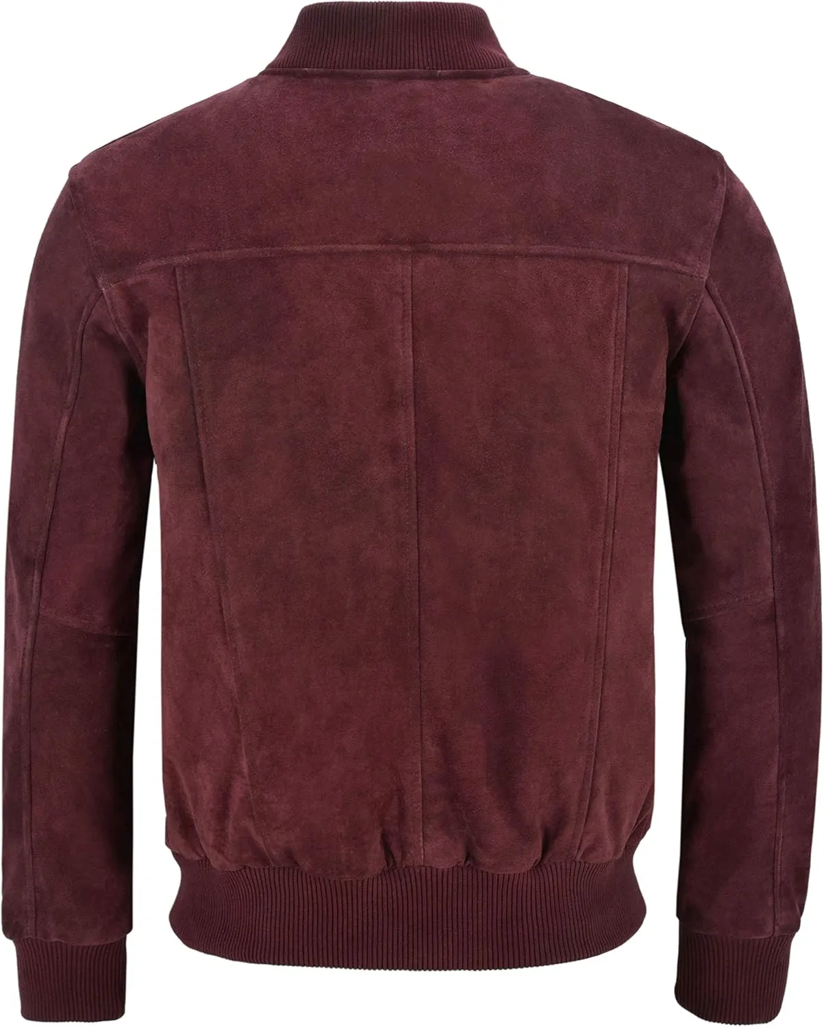 70'S Bomber Real Leather Jacket Cherry Suede Classic Retro Biker Style 275-Z