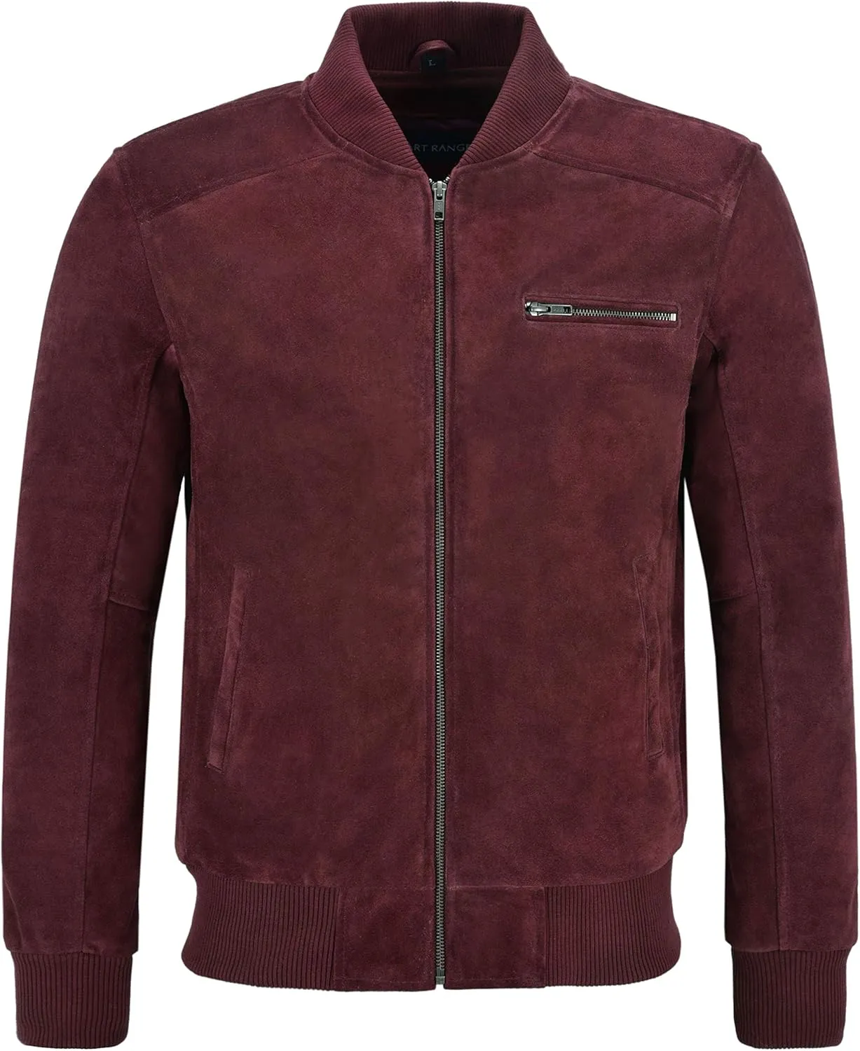 70'S Bomber Real Leather Jacket Cherry Suede Classic Retro Biker Style 275-Z