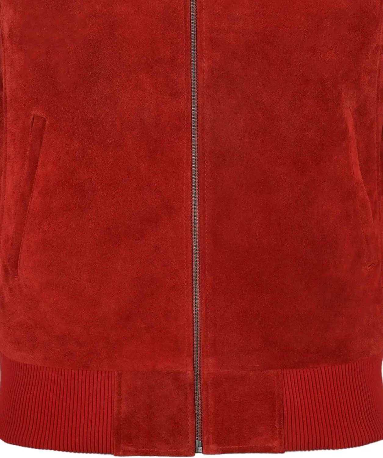 70's Mens Real Leather Jacket Red Suede Retro Bomber Classic Biker Style 275-P