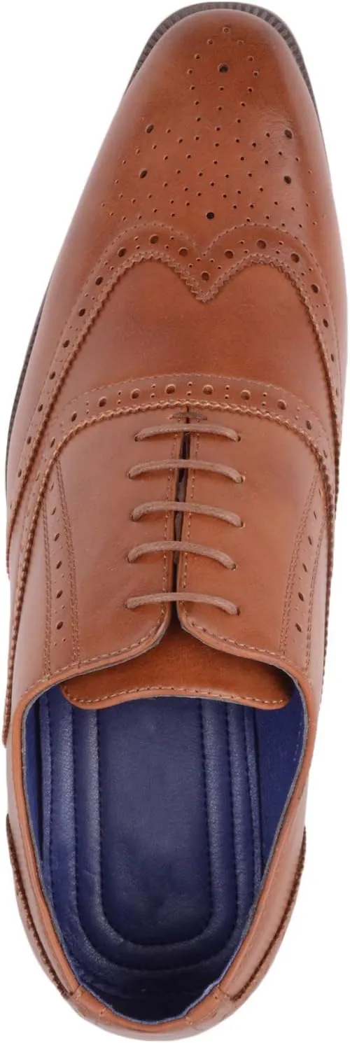 ABSOLUTE FOOTWEAR Mens Slip On Formal Smart Work Suit Lace Up Shoes Brogues