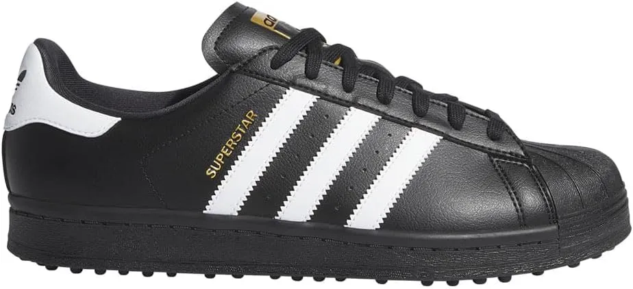 adidas Superstar Golf Spikeless Shoes (Core Black/Cloud White/Gold Metallic, US Footwear Size System, Adult, Men, Numeric, Medium, 12)