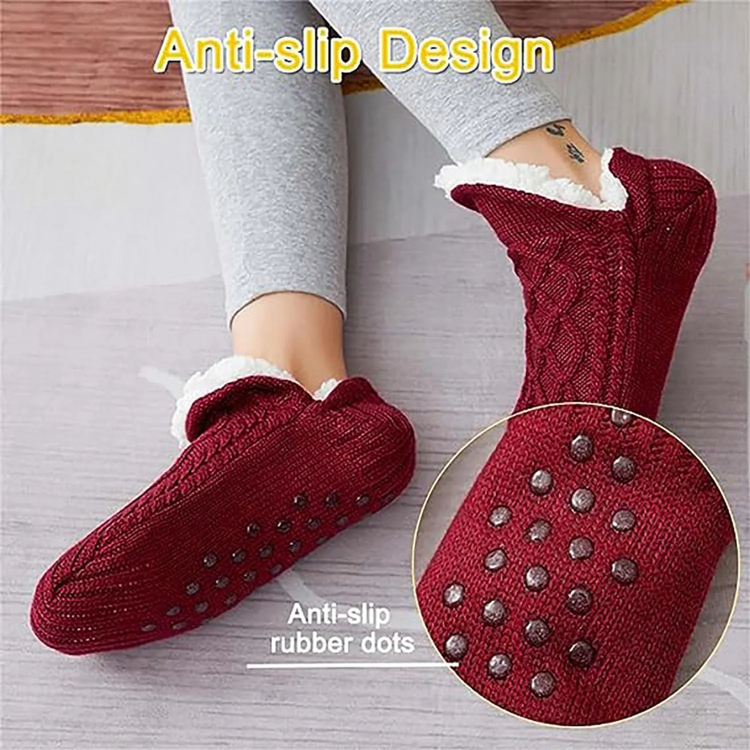 Admissioni Thermal Socks,Admissioni Indoor Non-Slip Thermal Socks,Fleece-Lined Non-Slip Thermal Slippers Socks