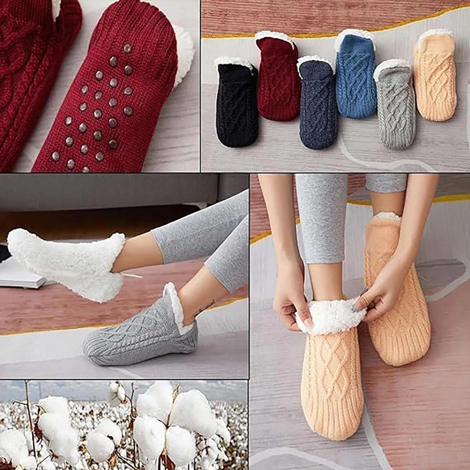 Admissioni Thermal Socks,Admissioni Indoor Non-Slip Thermal Socks,Fleece-Lined Non-Slip Thermal Slippers Socks