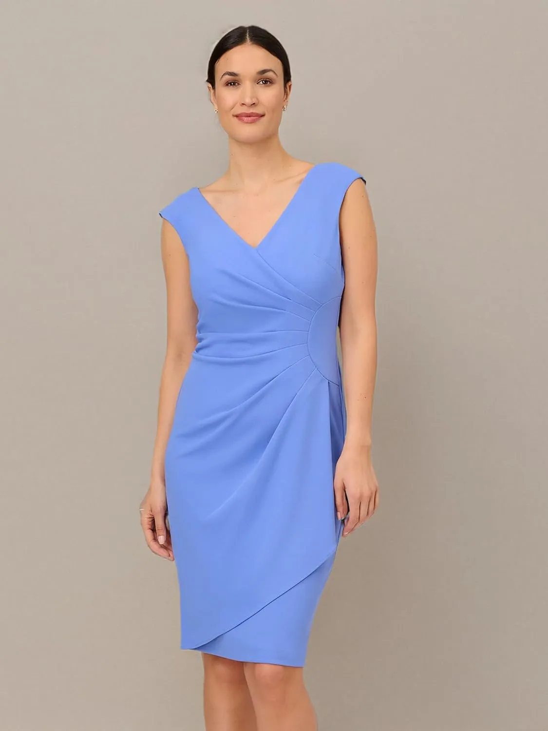 Adrianna Papell Women's Crepe Draped Overlay Dress
