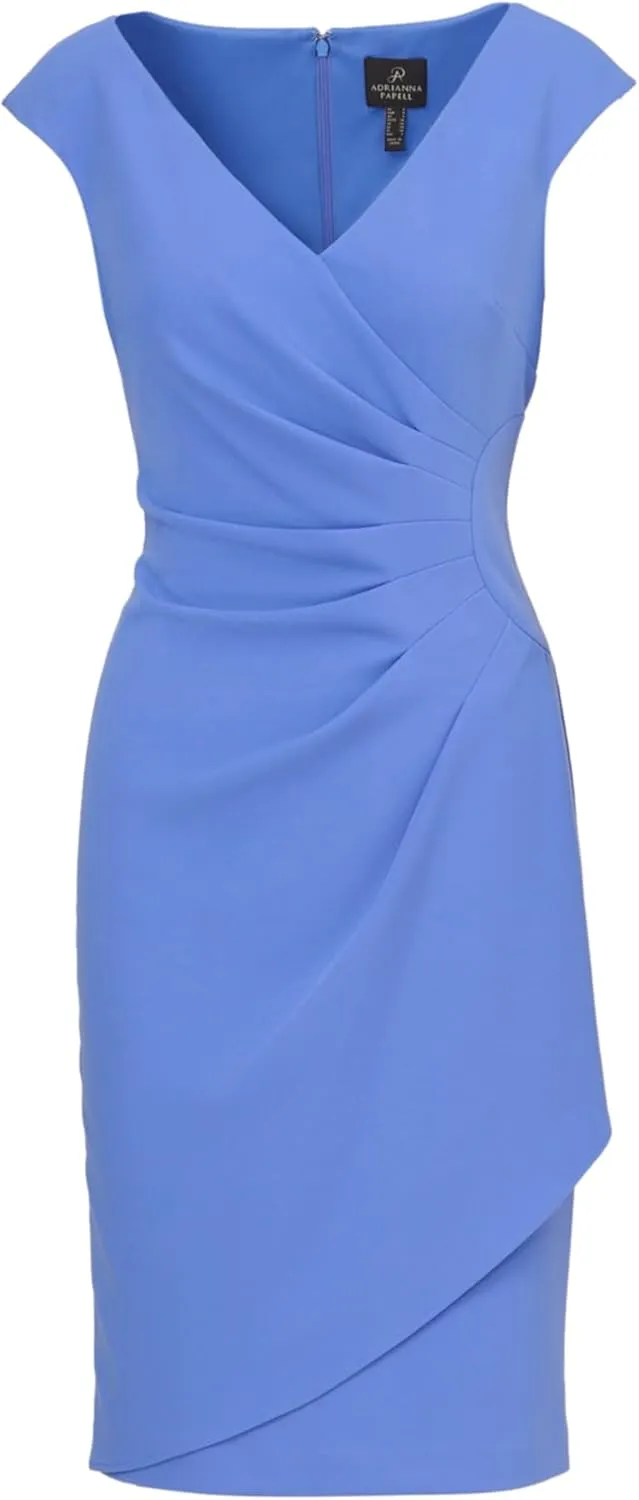 Adrianna Papell Women's Crepe Draped Overlay Dress