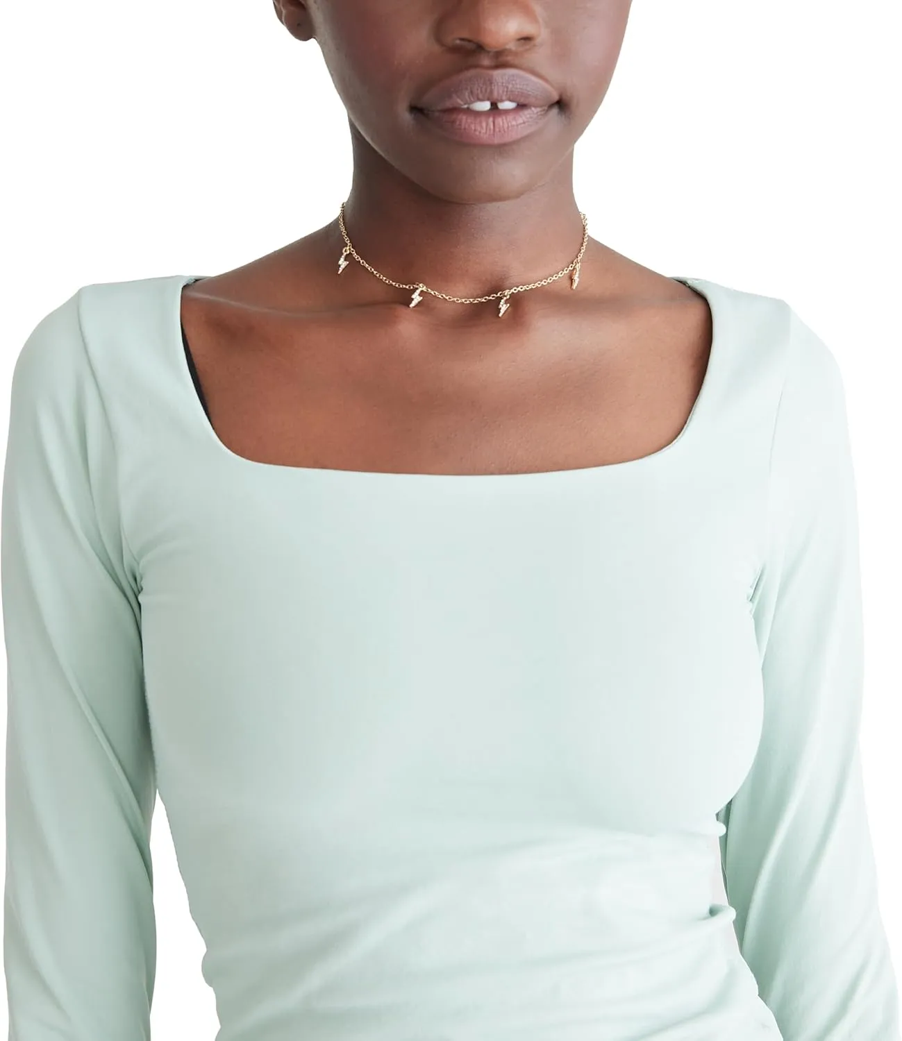 AEROPOSTALE Women's Seriously Soft Sculpt Square Neck Long Sleeve Top