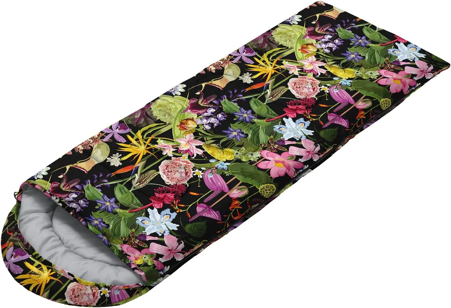 AILONEN Blue Butterfly Sleeping Bags,Lightweight & Waterproof,3 Season Warm & Cool Weather,Fairy Forest Flower Sleeping Bags for Kids,Girls,Adults,Travelling,Outdoors