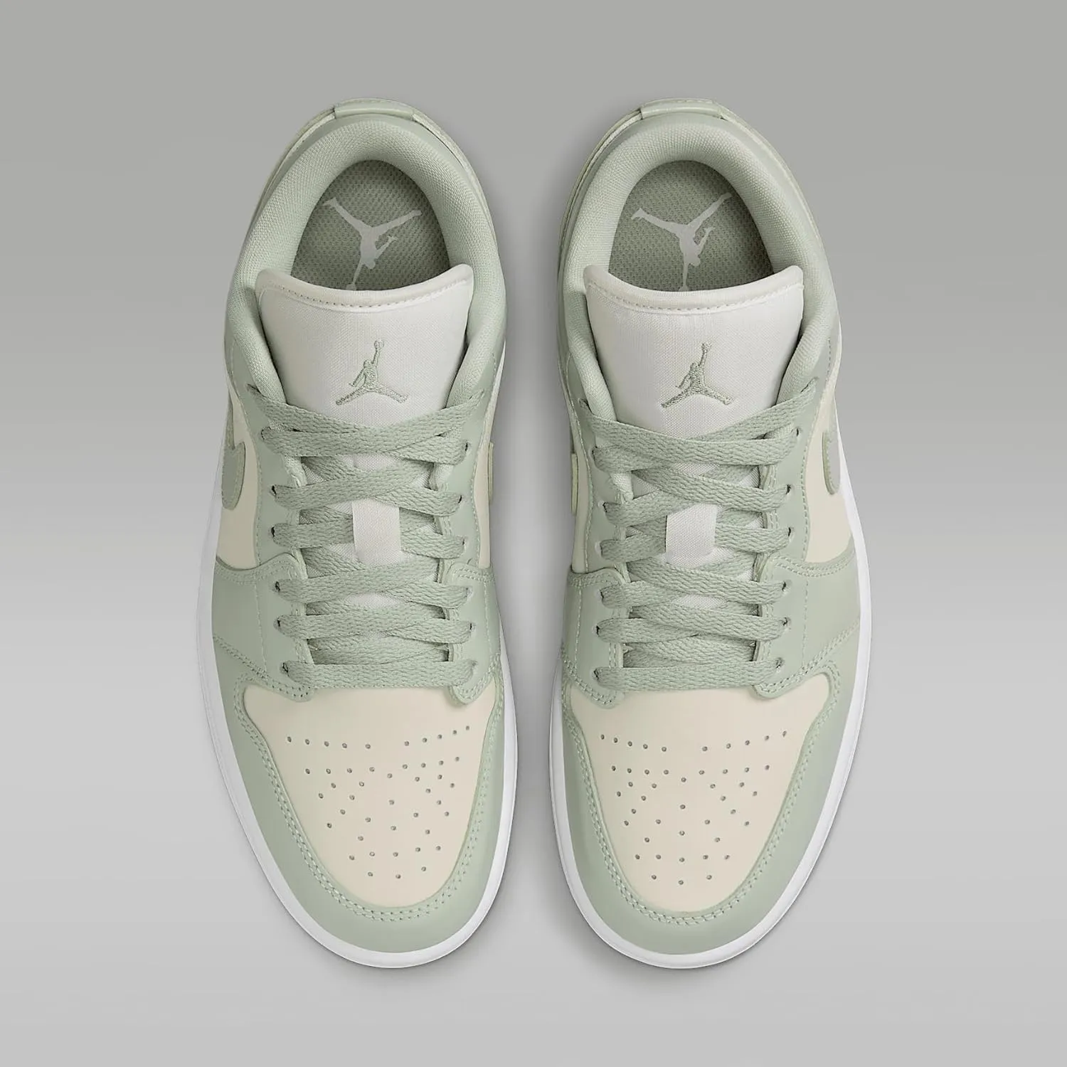 Air Jordan 1 Low SE Women's Shoes (HF4078-100, Sail/Metallic Silver/White/Seafoam)