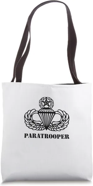 Airborne Jumpmaster Paratrooper Black Tote Bag