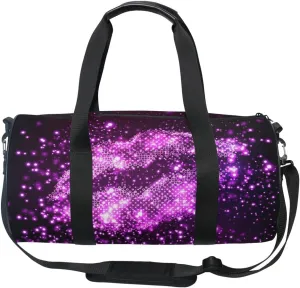 ALAZA Stylish Purple Glitter Lip Sports Gym Duffel Bag Travel Luggage Handbag for Men Women