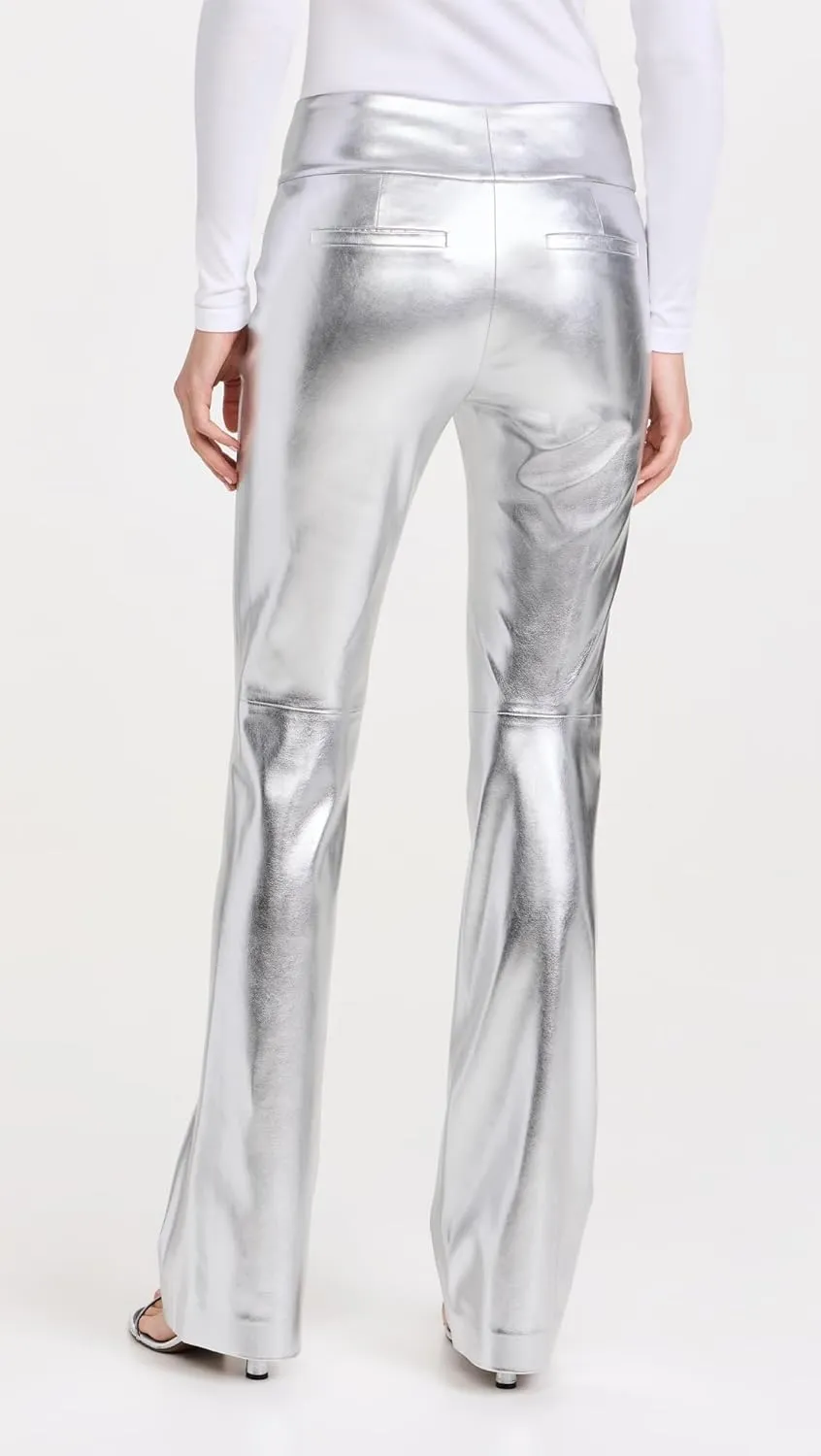 alice   olivia Women's Mame High Rise Wide Leg Faux Leather Pants