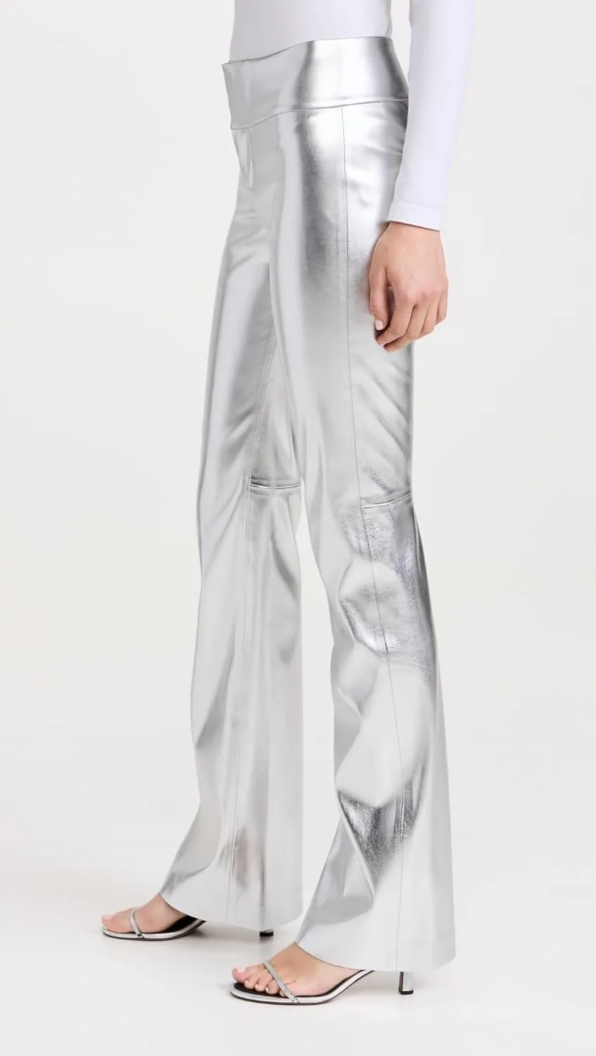 alice   olivia Women's Mame High Rise Wide Leg Faux Leather Pants