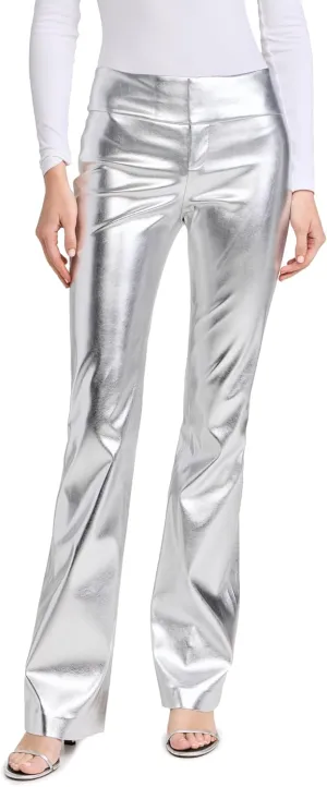 alice   olivia Women's Mame High Rise Wide Leg Faux Leather Pants