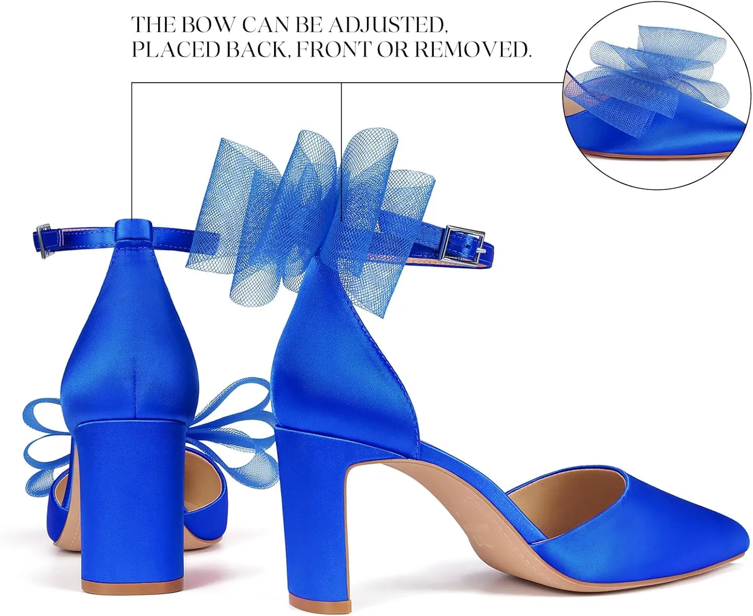 ALICEPUB Women's Closed Toe Heels Pumps Slingback Heels 2inch Chunky Block Heels Low Dress Shoes Comfortable Business Office Work Heels Wedding Shoes
