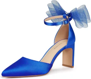 ALICEPUB Women's Closed Toe Heels Pumps Slingback Heels 2inch Chunky Block Heels Low Dress Shoes Comfortable Business Office Work Heels Wedding Shoes