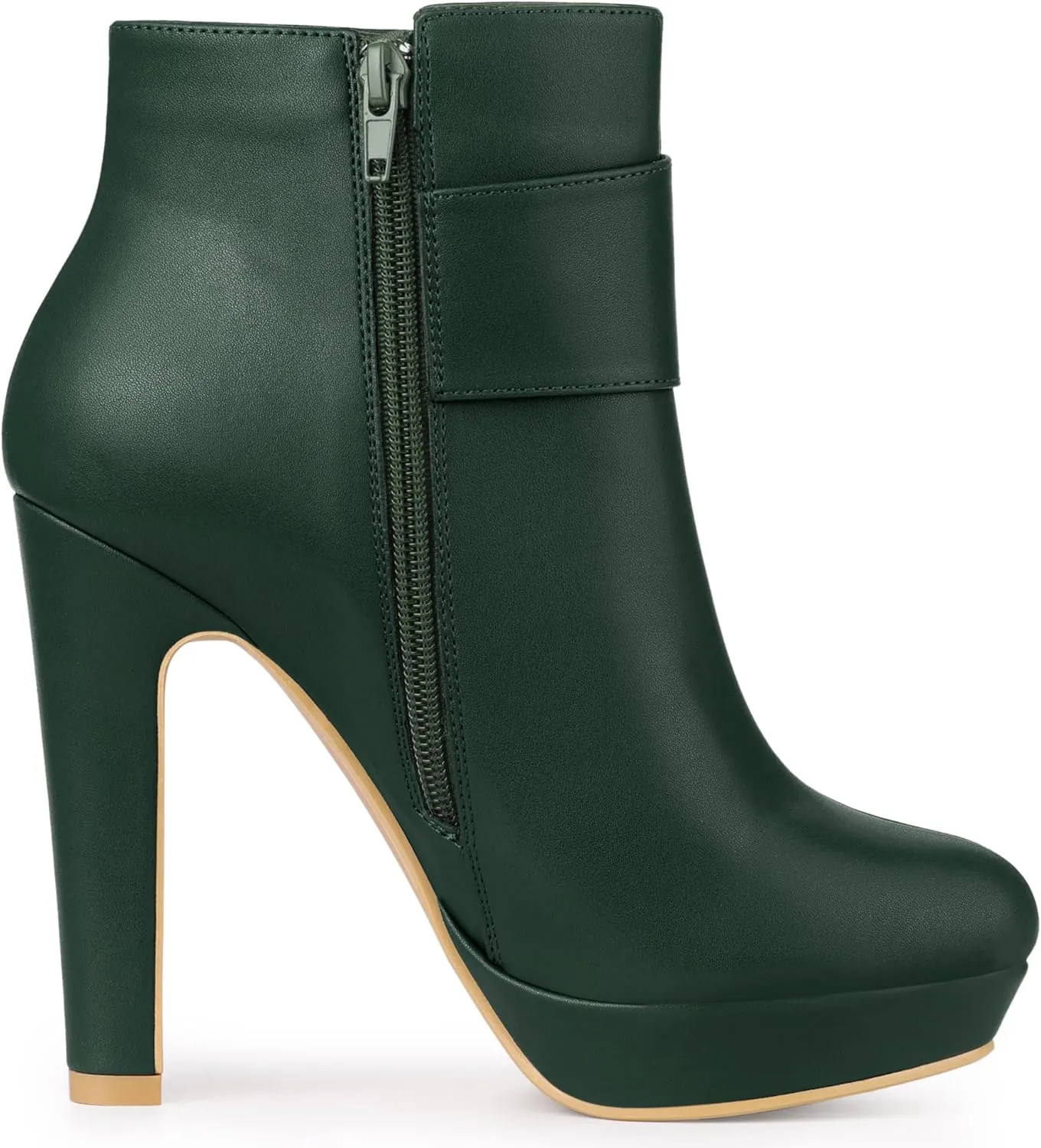 Allegra K Women's Chunky High Heels Platform Bow Decor Ankle Boots