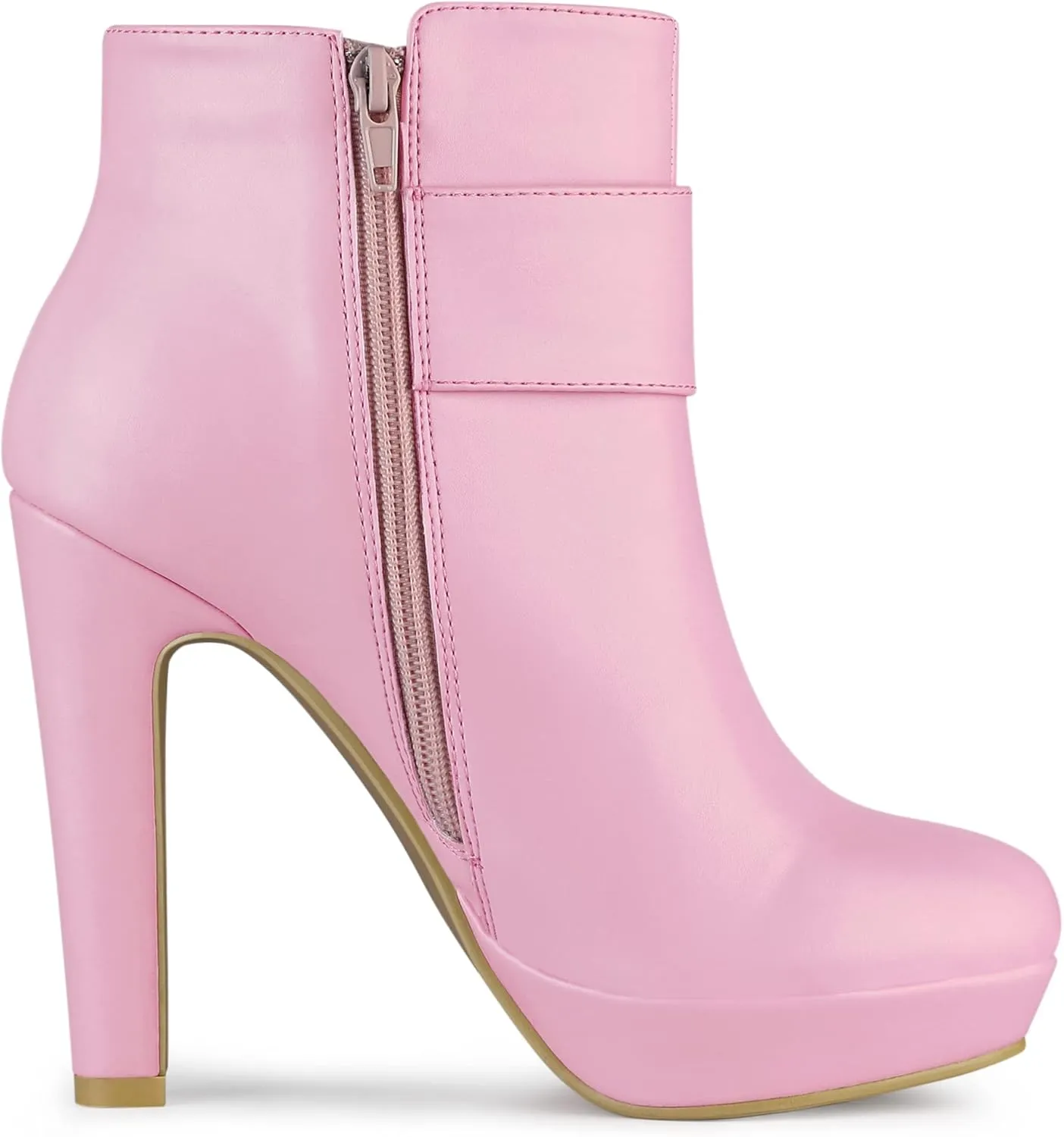 Allegra K Women's Chunky High Heels Platform Bow Decor Ankle Boots