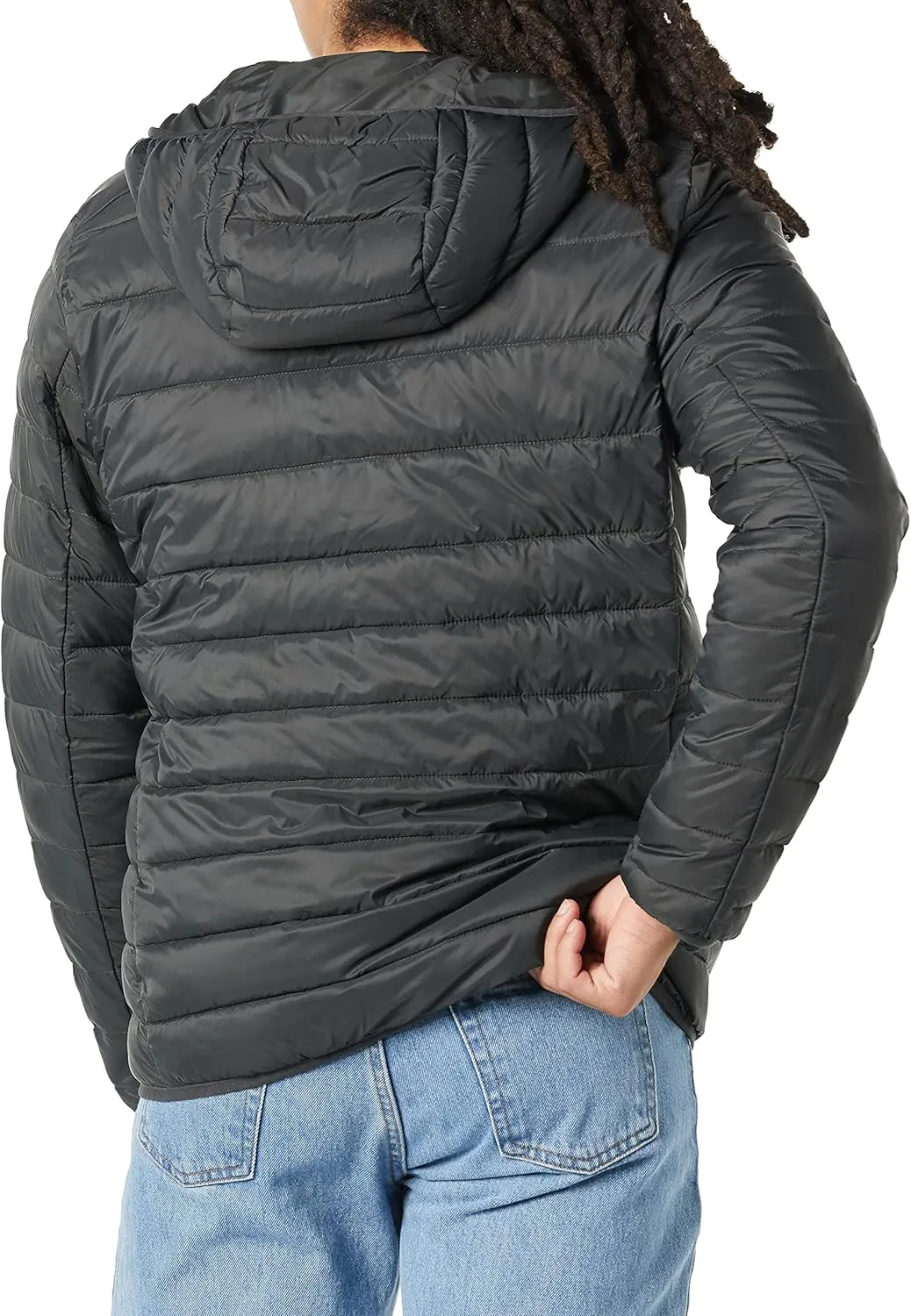 Amazon Essentials Men's Lightweight Water-Resistant Packable Hooded Puffer Jacket