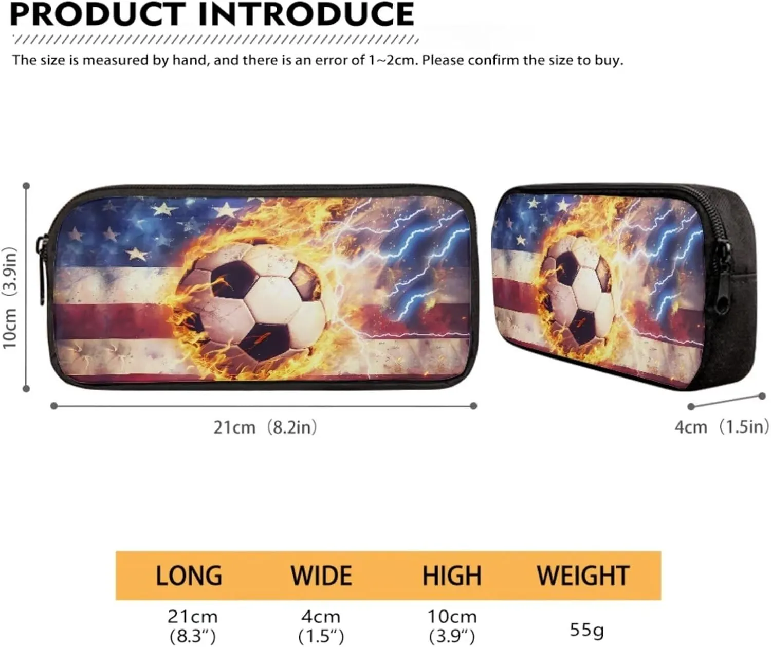 American Flag Football 3 in 1 School Backpack Set with Bottle Mesh Pockets for School Accessories Large Capacity Pencil Case Leakproof Insulated Lunchbox School Bag