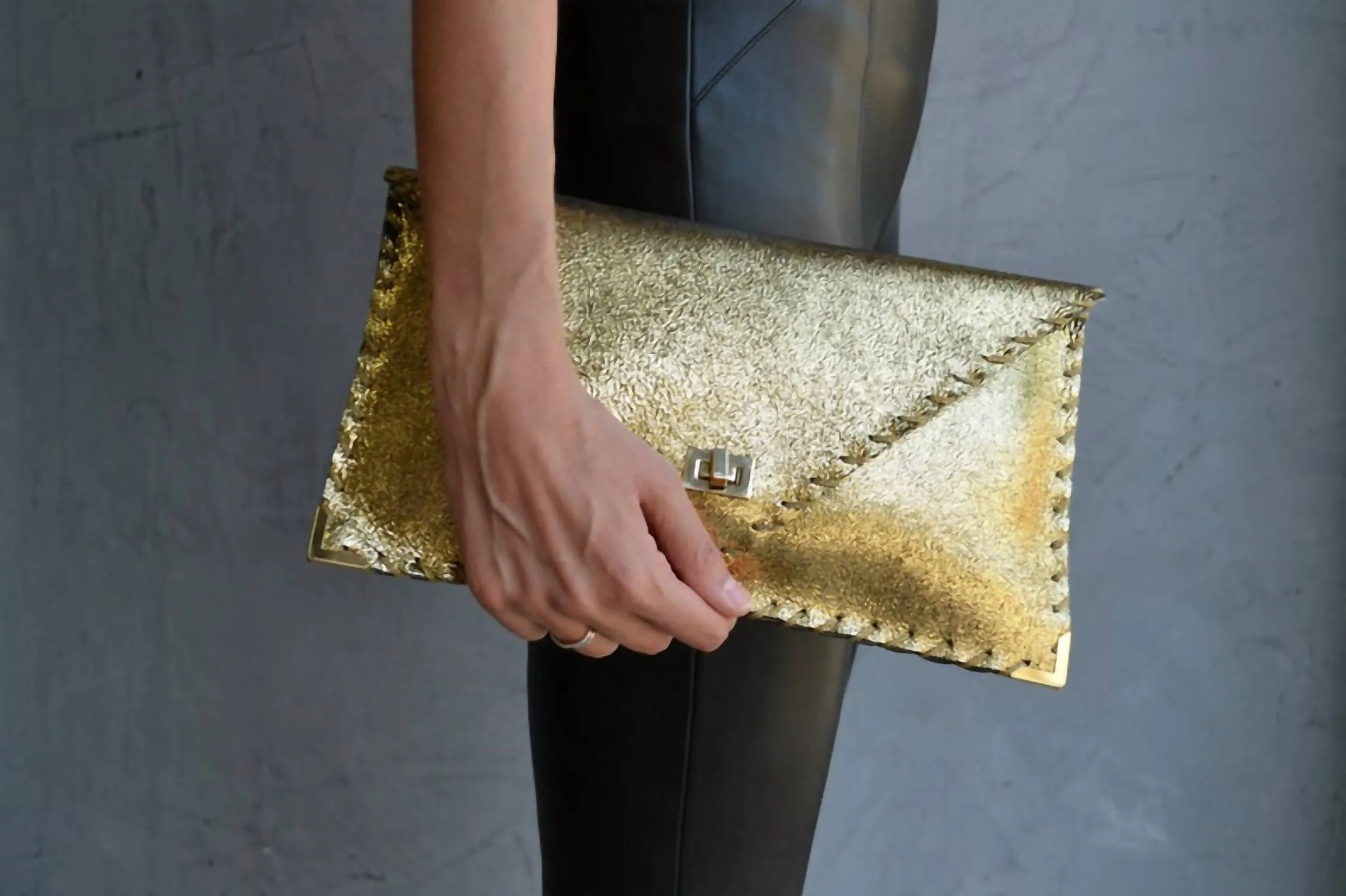 Ana Koutsi - Leather Envelope Clutch