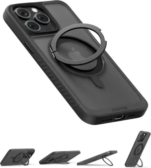 Anker Ultra Magnetic for iPhone 15 Pro Case with Sturdy 360° Ring Stand, Military-Grade Shockproof iPhone 15 Pro Kickstand Compatible with MagSafe(Black)