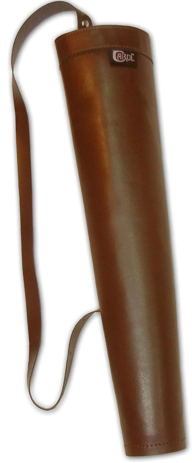 Archery, Hunting Indoor Outdoor Sports, Recurve/Compound/Longbow Traditional Faux Leather Shoulder Back Arrow Holder, Quiver, Bag