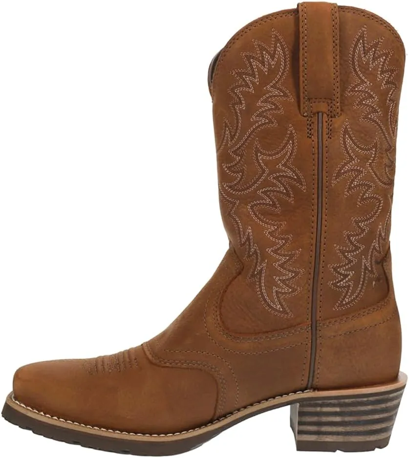 ARIAT Men's Hybrid Roughstock Square Toe Waterproof Cowboy Boot Western