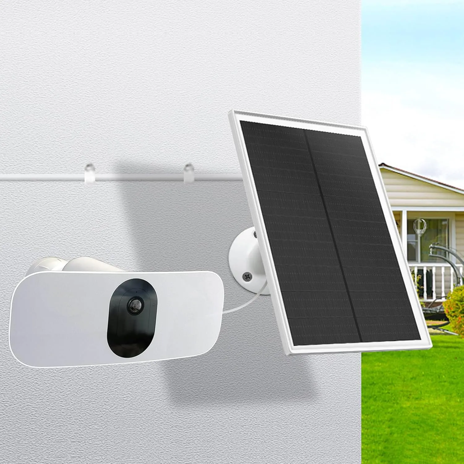 Arlo Camera Solar Panel Charger, Compatible with Arlo Pro 5S 2K, Pro 4, Pro 3, Floodlight, Ultra 2, and Ultra Cameras, 13ft/4m Cable, 5V6W, Waterproof (2Pack)