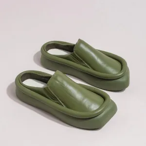 Arma Minimalist Faux Leather Slippers - 3 Colors